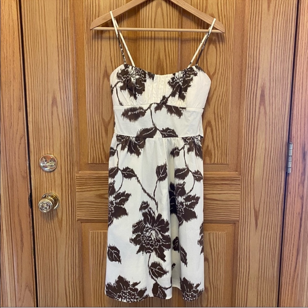 Ruby Rox Sundress Cream with Brown Flowers